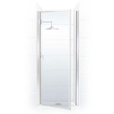 Legend 33.625 in. to 34.625 in. x 64 in. Framed Hinged Shower Door in Chrome with Clear Glass
