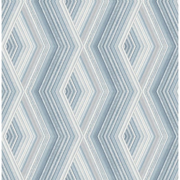 Crown Aura Blue Geometric 20.5 in. x 33 ft. Unpasted Peelable Paper Wallaper