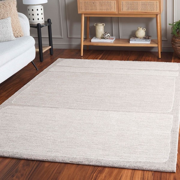 Northport 7 ft. x 9 ft. Ivory/Gray Solid Sector Area Rug