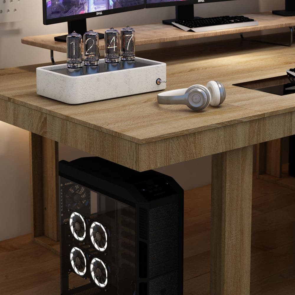 FUFU&GAGA Yellow Log Color Modern Desk For Conference Room Table Computer Desk