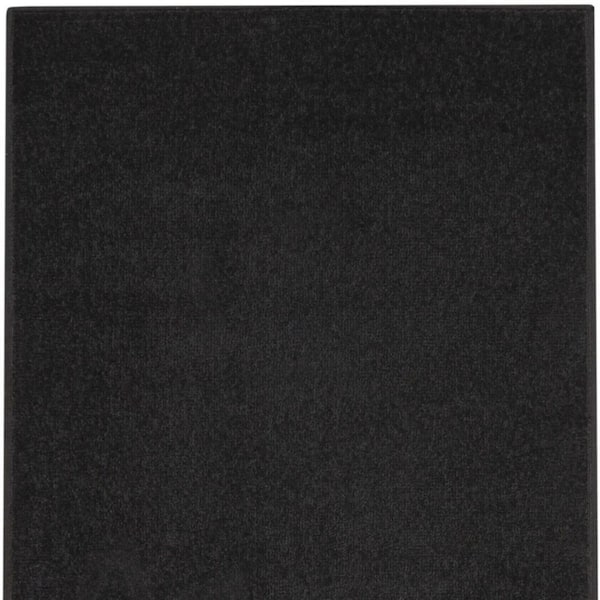 Black 2 ft. x 8 ft. Woven Polypropylene Indoor/Outdoor Area Rug