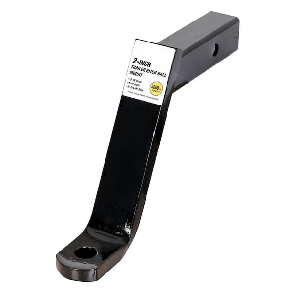 Trailer Hitch Ball Mount: Fits 2-in Receiver, 8 in. Drop, 6-3/4 in. Rise, Durable Steel, 5000 lbs. Capacity