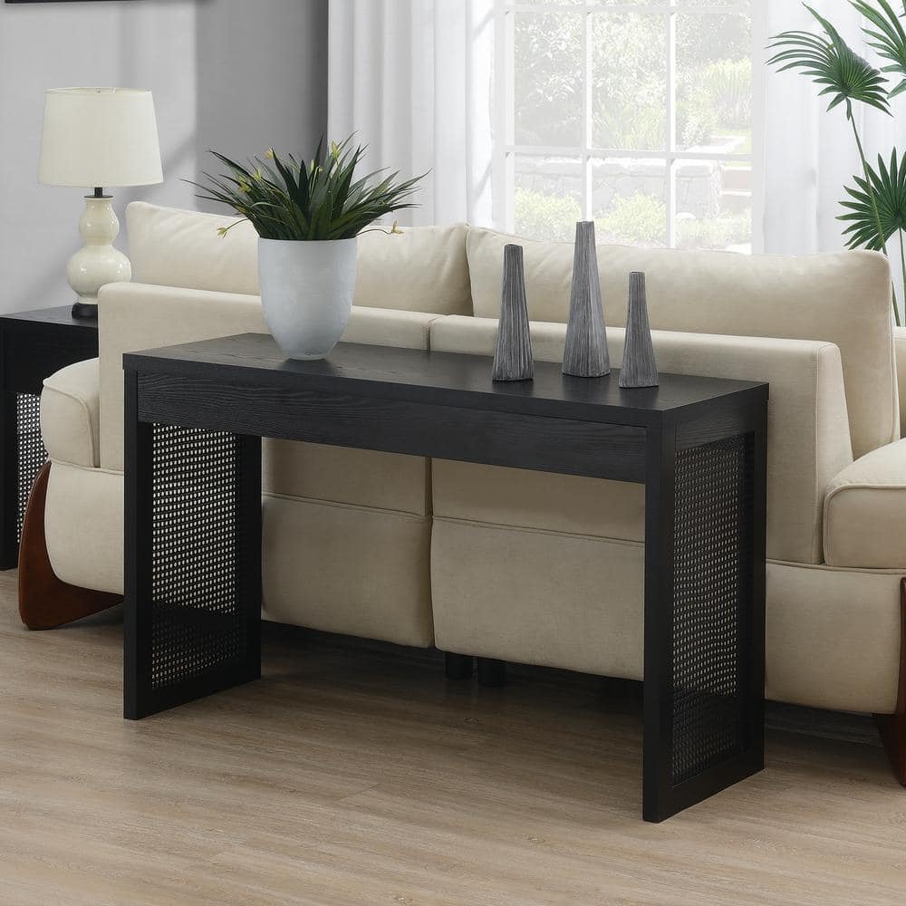 Northfield Weave 48 in. Black Rectangle Wood Console Table price history on PriceWatchPro