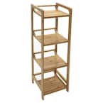 4-Tier Bamboo Shelving Unit (12 in. W x 41 in. H x 12 in. D)