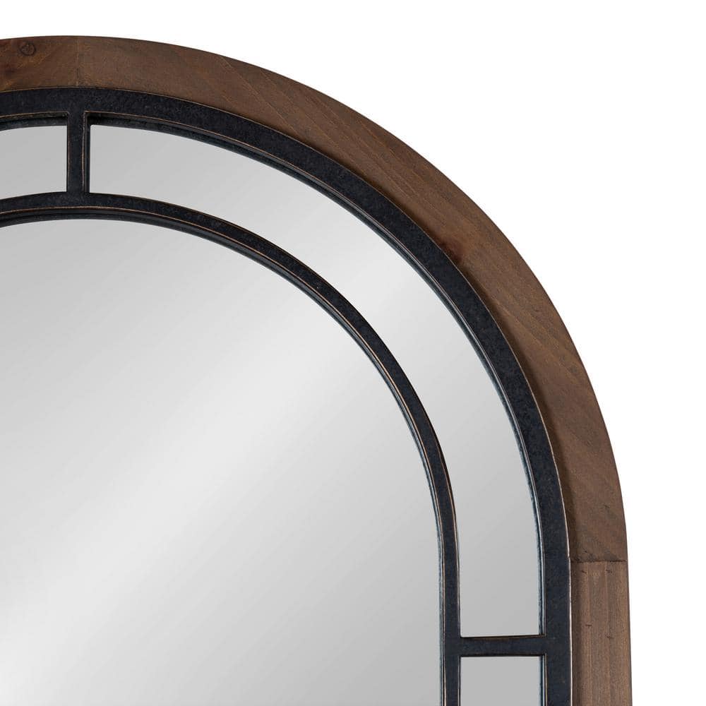 Rustic Brown 53'' Full-Length Arched Wooden Wall Mirror