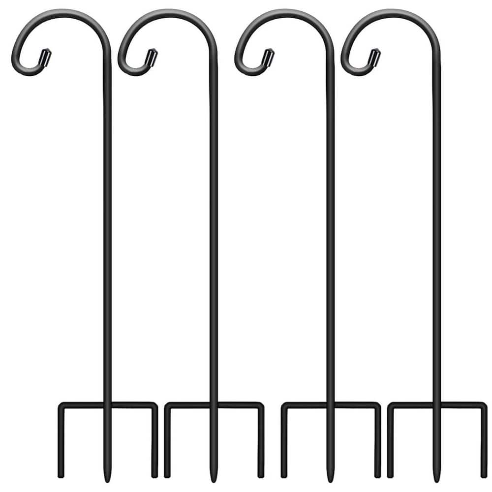 32 in. Shepherds Hooks Outdoor Iron Adjustable Matte Black 4 Pack for Hanging Plants Lanterns Bird Feeders Solar Lights price history on PriceWatchPro