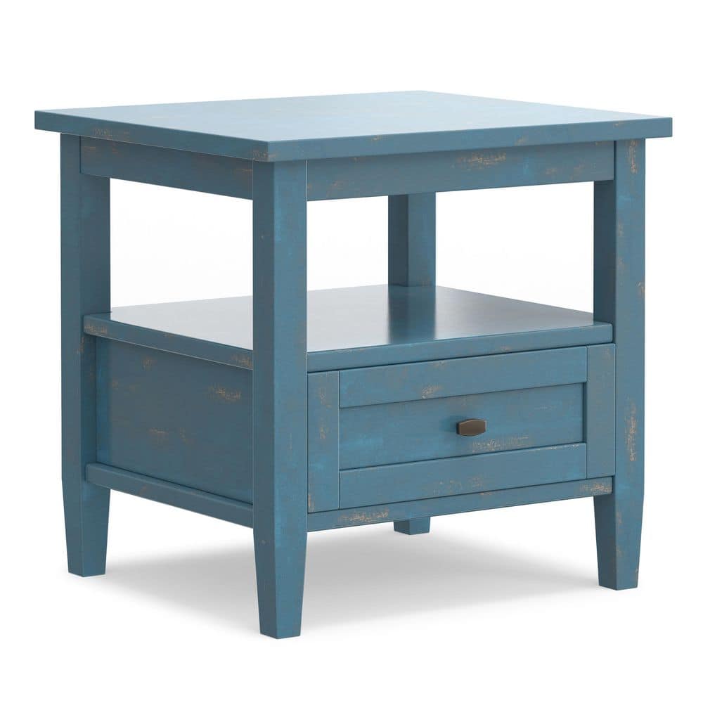 Simpli Home Warm Shaker 20 in. W Distressed Coastal Blue Rectangular ...