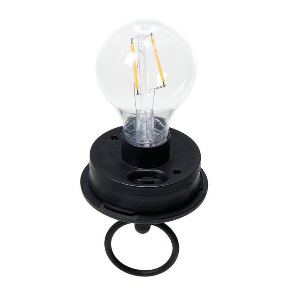 Glitzhome 33 in. H Black Metal Stripes Solar Powered Outdoor