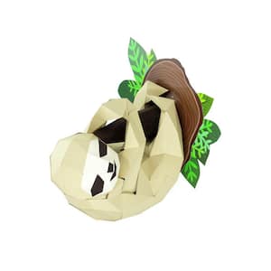 Multi Colored 3D Sloth with Branch Paper Trophy by Agent Paper