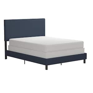 Jessie Blue Linen Upholstered Queen Bed