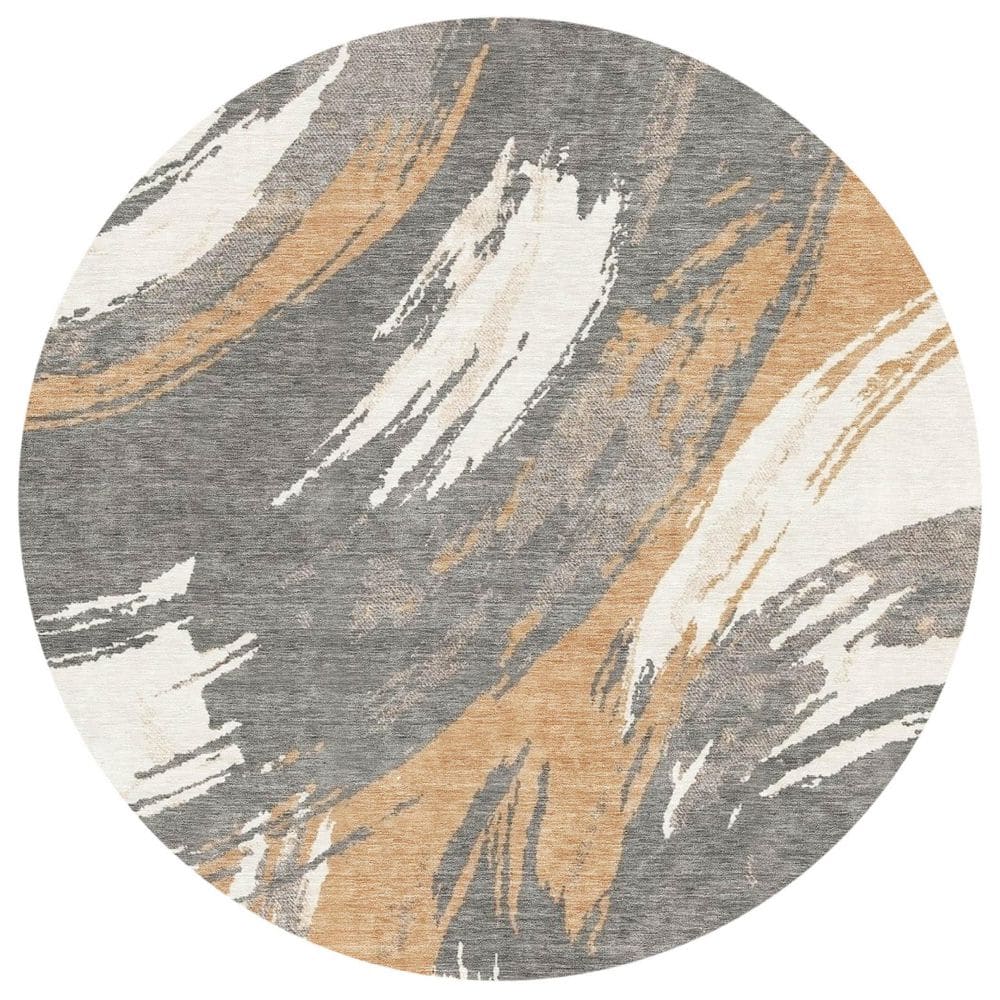 Chantille Machine Washable Indoor/Outdoor Abstract ACN2957 Brown 8 ft. x 8 ft. Round Rug price history on PriceWatchPro