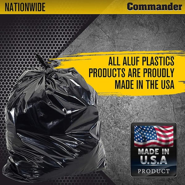 Commander 42 Gallon 4 MIL Black Heavy Duty Trash Bags - 33 x 45