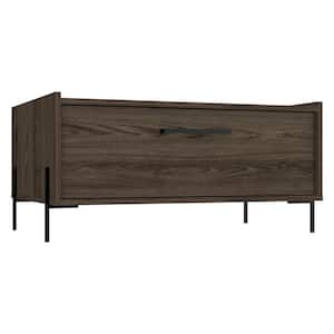 Page 31 in. Walnut Medium Rectangle Wood Coffee Table with Storage Drawer with Storage