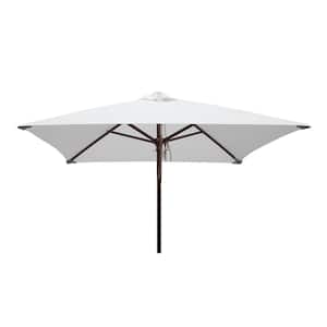Classic Wood 6.5 ft. Square Patio Umbrella in Natural Polyester