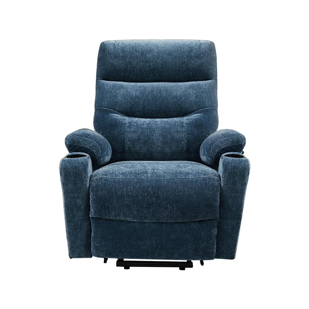 Blue Electric Lift Recliner Sofa with 2-Side Pockets and Cup Holders Massag