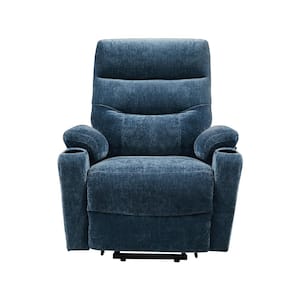 Blue Electric Lift Recliner Sofa with 2-Side Pockets and Cup Holders Massage Chair