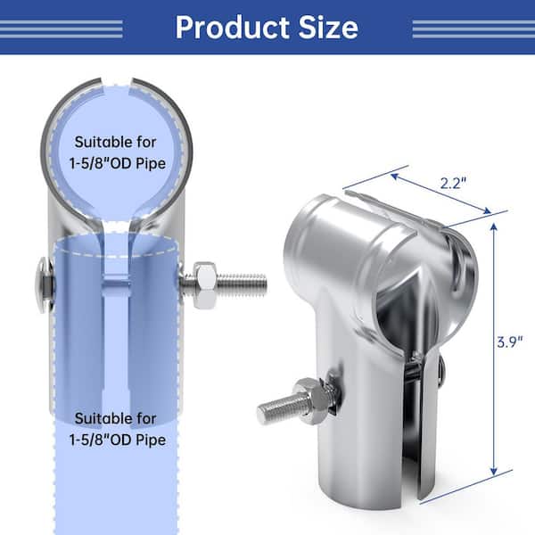 Fence End Rail T Clamp 1 Inch, Stainless Steel Chain Link Fence Parts