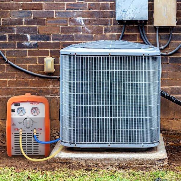 1 HP Refrigerant Recovery Machine 120-Volt 60Hz Dual Cylinder Portable AC Recovery Machine with High Pressure Protection