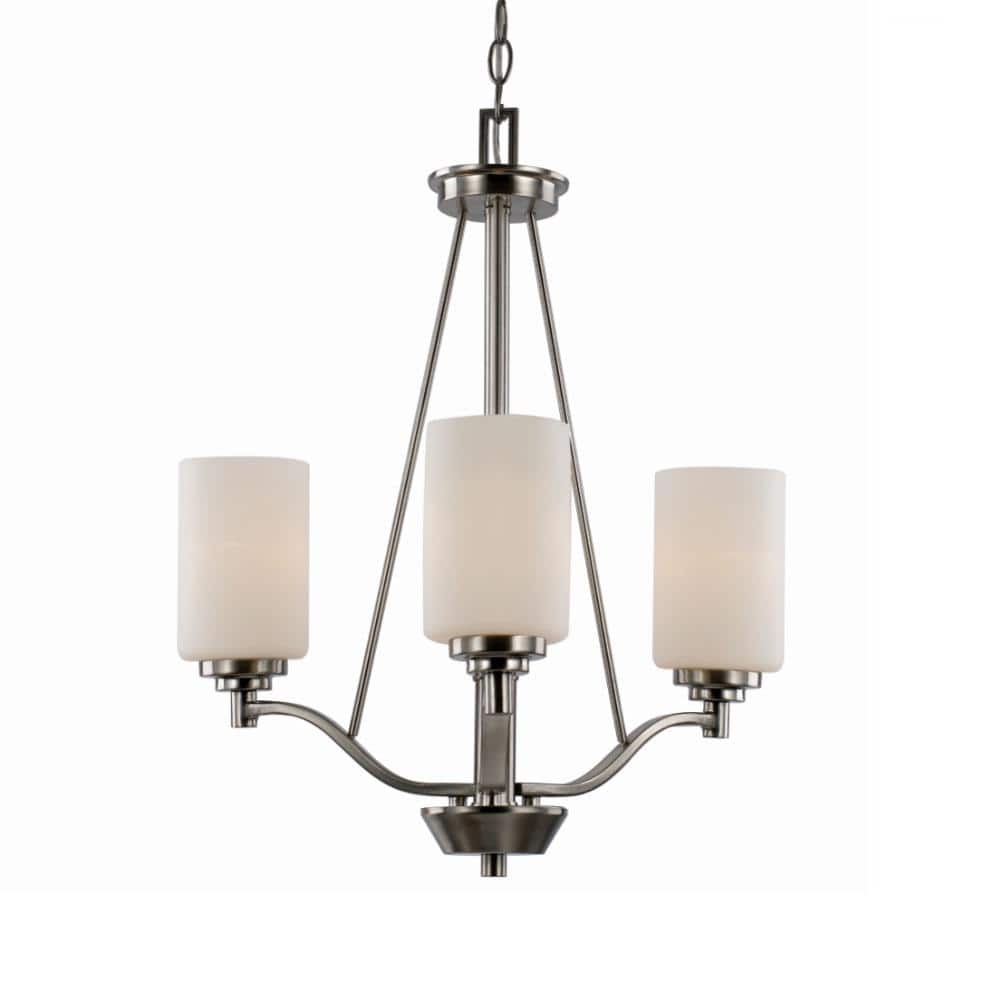 Mod Pod Brushed Nickel 20.5" Chandelier with White Frost Candle Shades