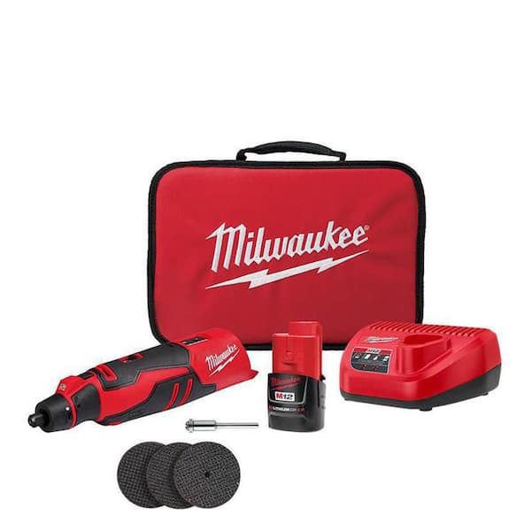 M12 12V Lithium-Ion Cordless Brushless Rotary Tool with (1) 2.0 Ah Battery Pack and Charger