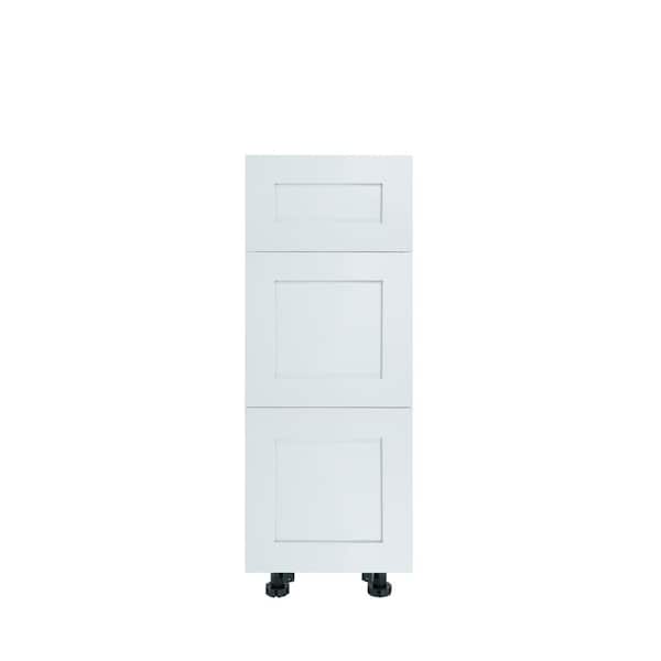 Cambridge Everest 30 in. W x 24 in. D x 34.50 in. H Ready to Assemble Shaker Drawer Base Kitchen Cabinet in White