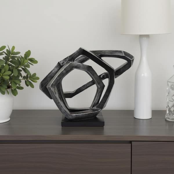 Morden Gray 9.5 in. x 13.25 in. Resin Abstract