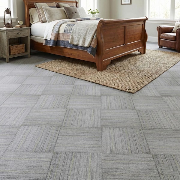 Light Grey 4 MIL x 12 in. W x 12 in. L Vinyl Plank Flooring, Water Resistant Peel and Stick Tile Flooring (36 sq. ft.)