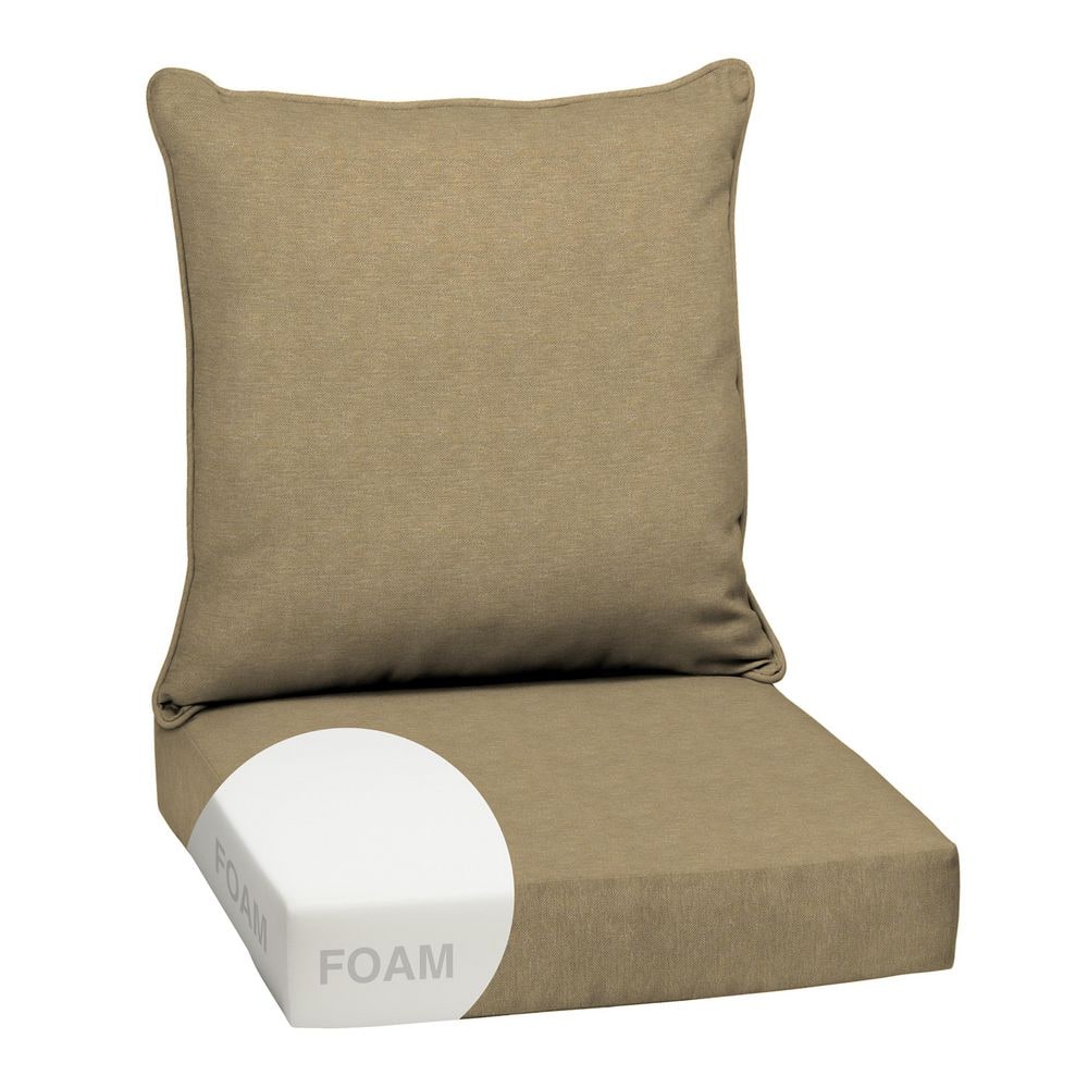 24 in. x 24 in. 2-Piece Foam Deep Seating Outdoor Lounge Chair Cushion in Tan Hamilton price history on PriceWatchPro