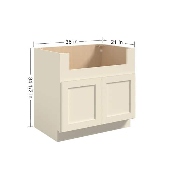 36 in. W x 24 in. D x 34.5 in. H in Shaker White Plywood Ready to Assemble Farm Sink Base Cabinet with 2 Doors