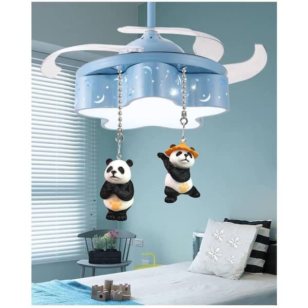 Panda Charm 12 in. Ceiling Fan Pull Chains with Connector 4-Pack Black & White