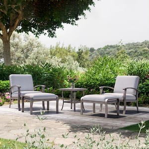 5-Piece Aluminum Patio Conversation Set with End Table and Cushions