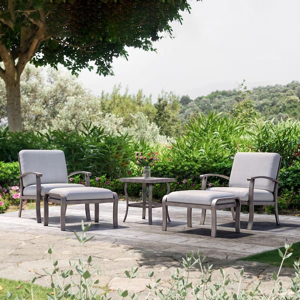 EGEIROSLIFE 5-Piece Aluminum Patio Conversation Set with End Table and Cushions