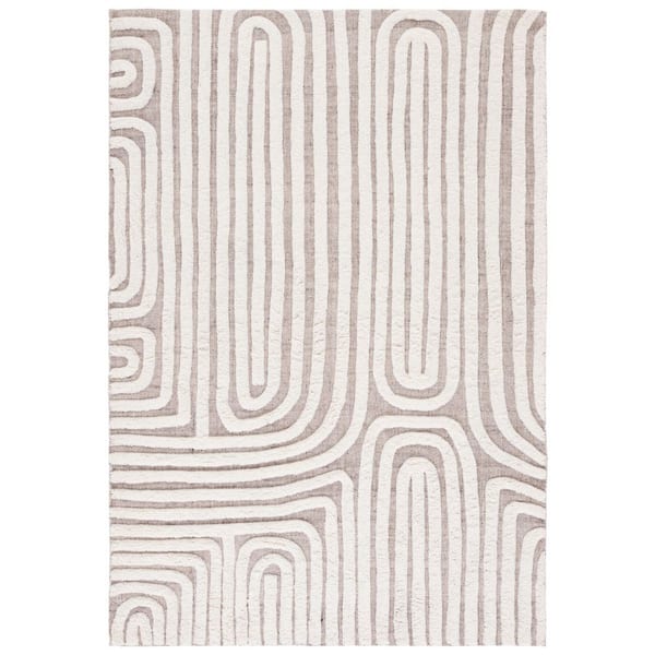 SAFAVIEH Kilim Beige/Ivory 8 ft. x 10 ft. Striped Solid Color Area Rug