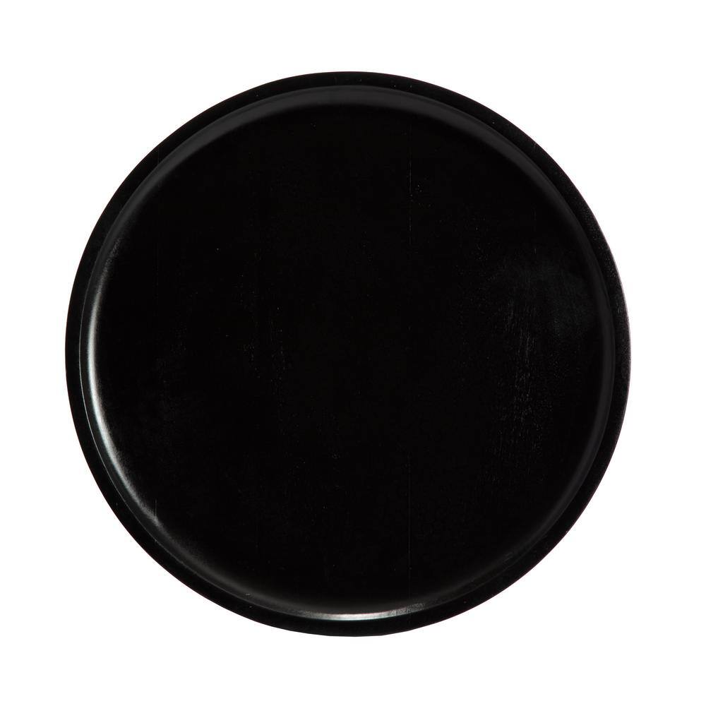 Chervey Black Round Mango Wood & Metal Side Table 21"