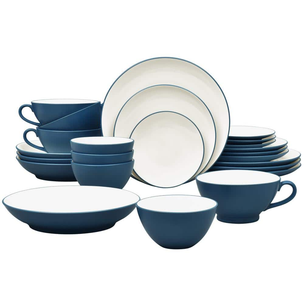 Noritake Colorwave Blue 24-Piece (Blue) Stoneware Dinnerware Set ...