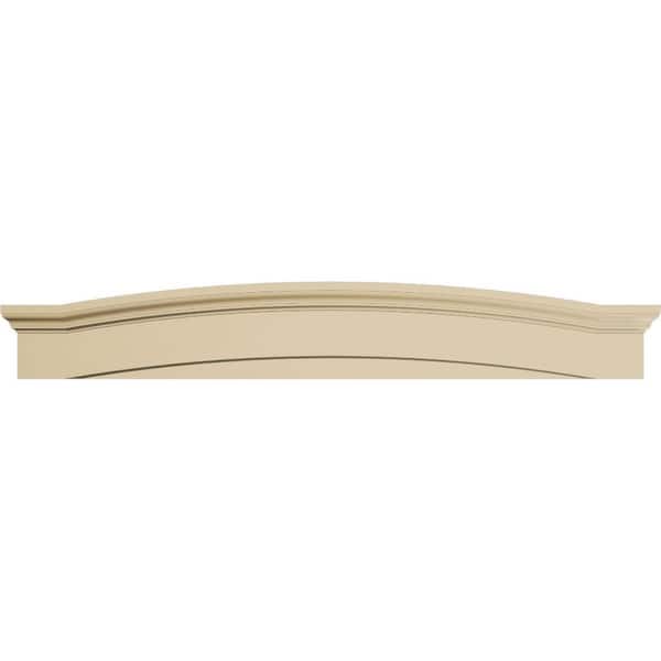 68 in. W x 10-1/2 in. H x 3 in. P Eyebrow Signature Urethane Pediment, Primed Tan