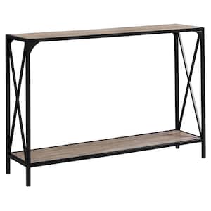 48 in. Dark Taupe Standard Rectangle Composite Console Table with Storage