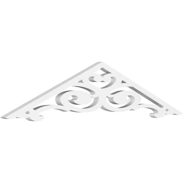 1 in. x 36 in. x 7-1/2 in. (5/12) Pitch Hurley Gable Pediment Architectural Grade PVC Moulding