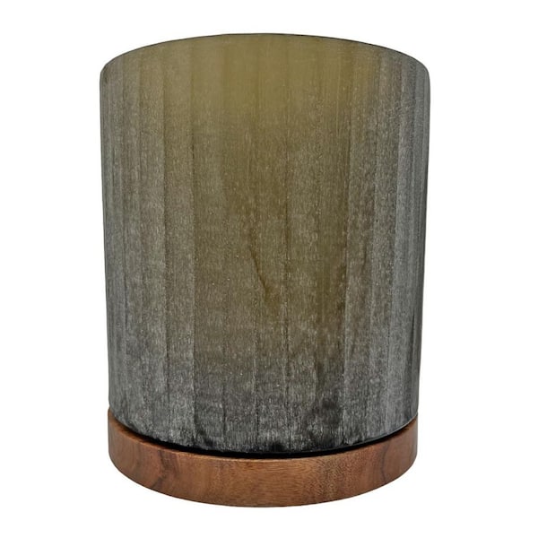 castellousa 9" Gray Candlelike Cylinder Glass Vase