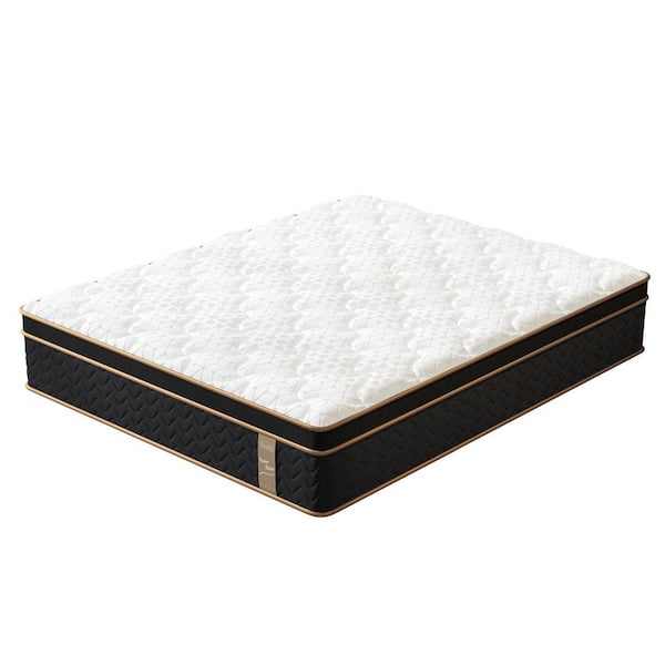King Size Medium Plush Hybrid Memory Foam 10 in. Bed-in-a-Box Mattress-Fiberglass-Free, Motion Isolation