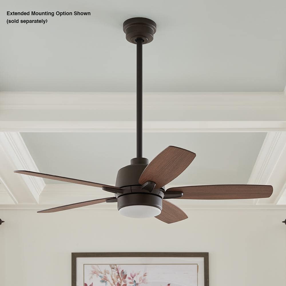 Home Decorators Collection Fawndale 46 in. Indoor Integrated LED Bronze Ceiling Fan with Light Kit, 5 Reversible Blades and Remote Control 52021 - The Home Depot