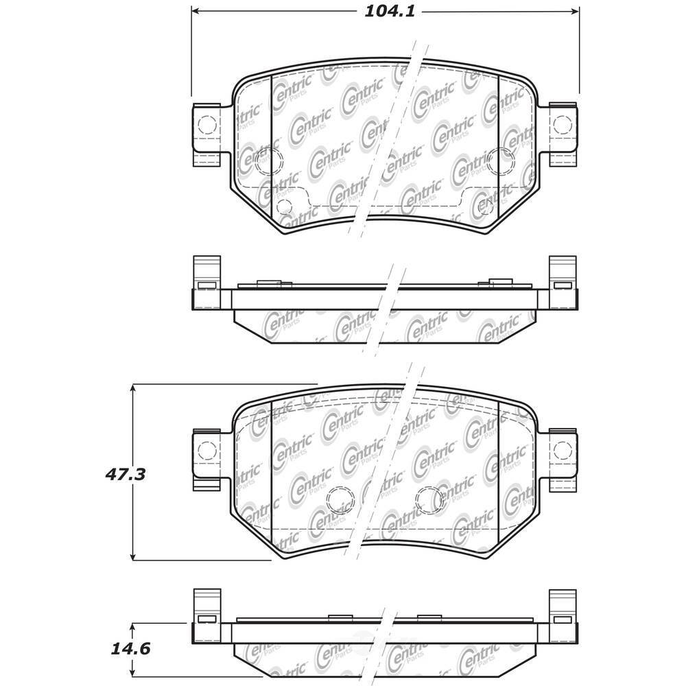 Centric Parts Disc Brake Pad Set 20162018 Mazda 6 2.5L 105.18740 The