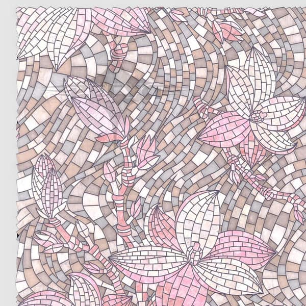 Dundee Deco 3D Falkirk Renfrew II 1/50 in. x 37 in. x 25 in. Pink Beige Faux Mosaic PVC Decorative Wall Paneling (5-Pack)
