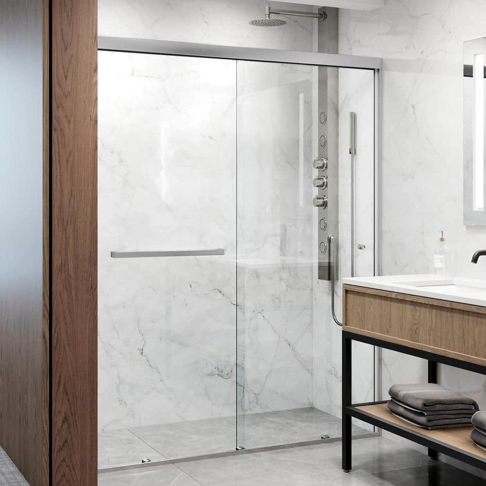 VIGO Satro 56 to 60 in. W x 74 in. H Double-Sliding Framed Shower