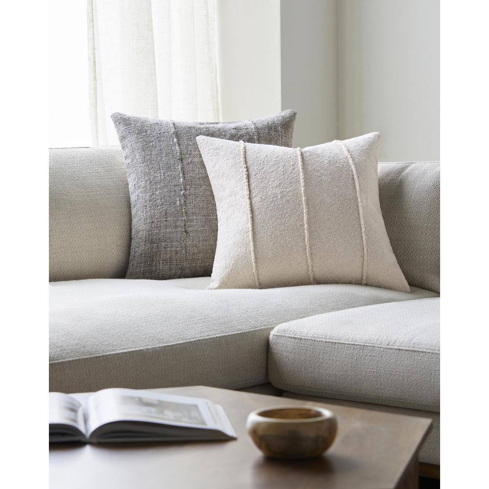 Mindy 18" Square Off-White Cotton Jute Pillow