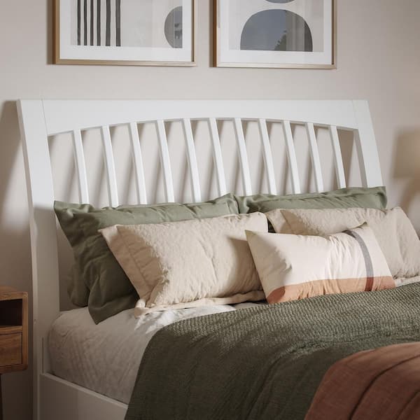 AFI Orleans White Full Sleigh Solid Wood Slat Headboard