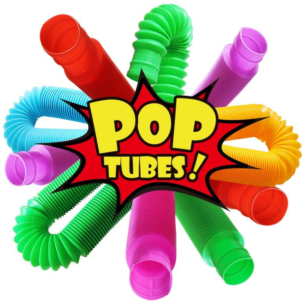 Novelty Place Pull and Pop Tube Sensory Fidget Toy for Kids and Adults - Sensory Educational Toys for Stress (6-Pack)