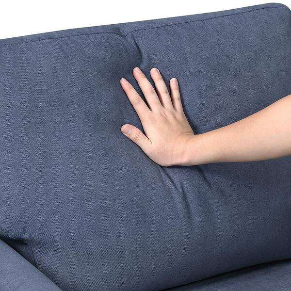 Lazzara Tesoro 78.5 in. W Flared Arm Textured Fabric Rectangle