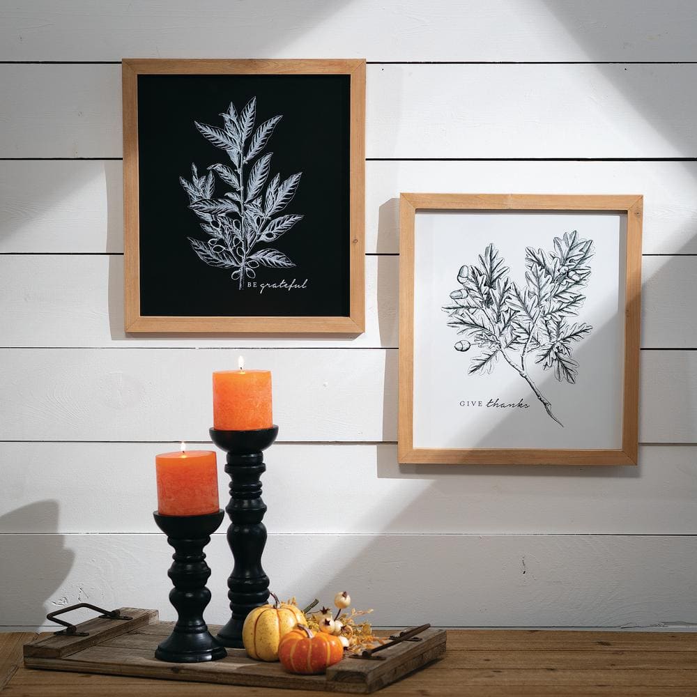 Curvaceous Black Mango Wood Candlestick Trio, 16.5" Height