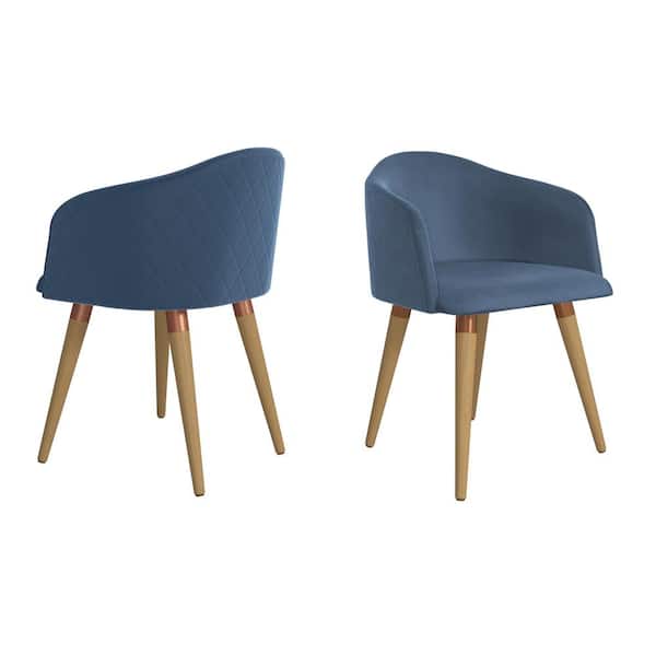 Luxor Scarsdale Blue Velvet Matelass Accent Chair (Set of 2)